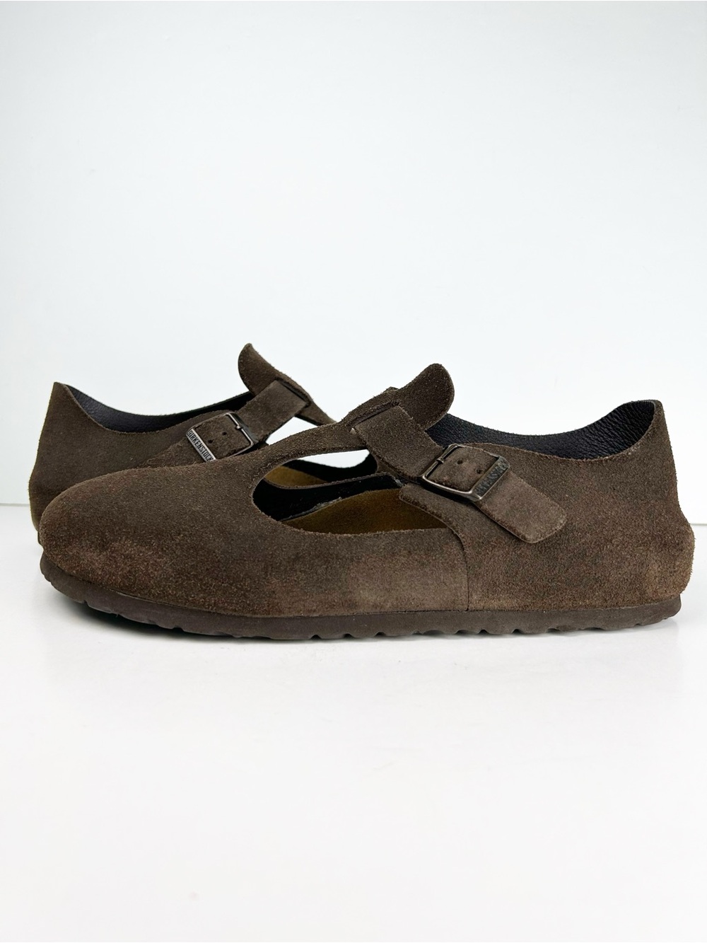 Birkenstock London Mocha Brown Leather Closed Toe Buckle Clogs Shoes EU 42 US 11